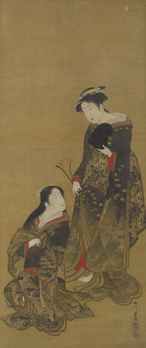 Two courtesansEdo period (1615-1868), 18th/19th century Utagawa Toyoharu (1735-1814)