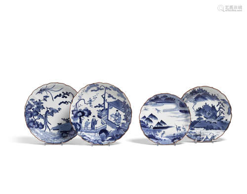 Hizen ware,Kakiemon typeEdo period (1615-1868), 17th/18th century Four blue and white porcelain dishes