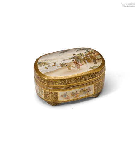 A Satsuma box and coverMeiji era (1868-1912), late 19th century Meizan workshop