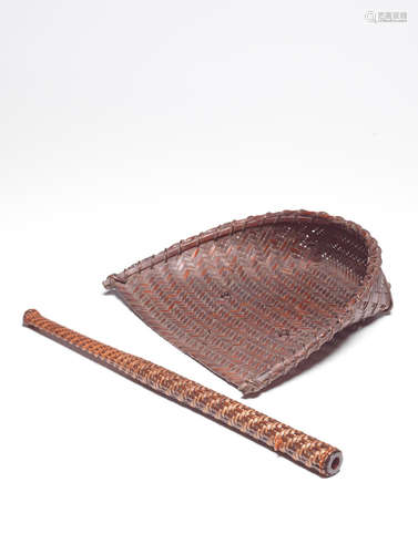 Two bamboo baskets, Taisho (1868-1912) or Showa (1926-1989) era, early 20th century Shochiku (?) and Ezono Koichisai (1881-1951)