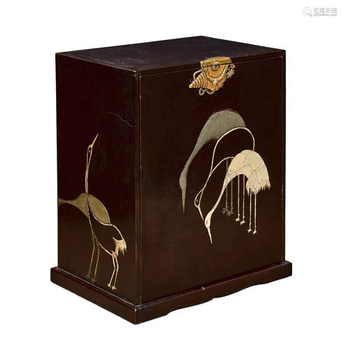 Edo period (1615-1868), early-mid 19th century A black-lacquer cabinet