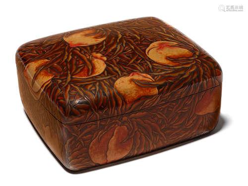 A lacquer tebako (accessory box)Showa era (1926-1989), 20th century Yoshihide (active 20th century)