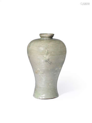 Goryeo dynasty (918-1392), 12th-13th century An slip-inlaid celadon maebyong