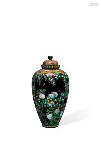 A large and important cloisonné-enamel vase and coverMeiji era (1868-1912), circa 1900 Namikawa Yasuyuki (1845-1927)