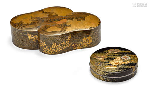 Meiji (1868-1912) or Taisho (1912-1926) era, late 19th/ early 20th century Two lacquer boxes and covers