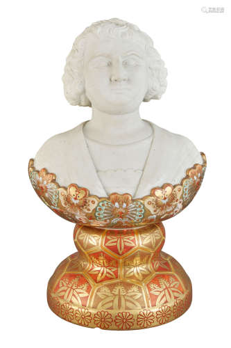 Japanese Ceramic Satsuma Bust of Columbus
