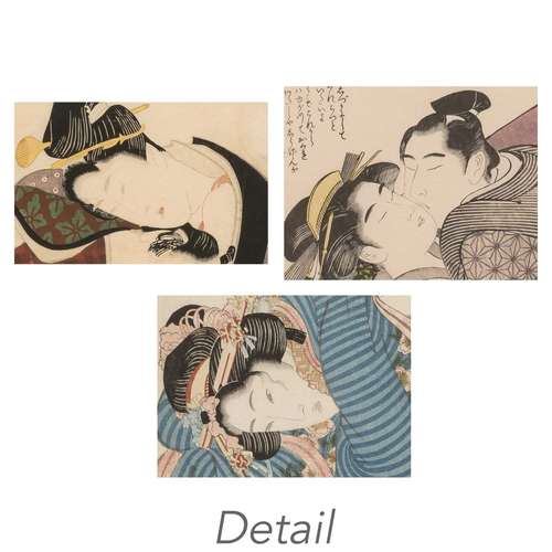 Group of Three Japanese Shunga Woodblock Prints