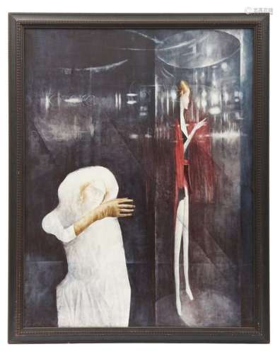 Peinture à l’huile “In the Glass case” (1983) du p…