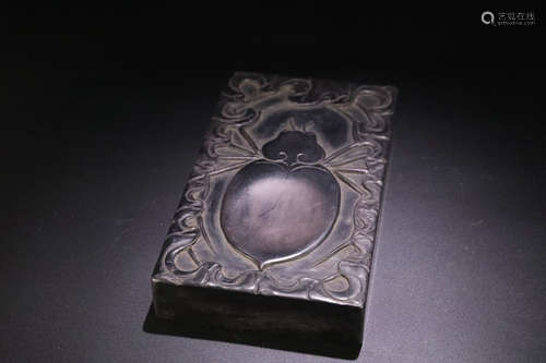 18-19TH CENTURY, AN OLD FLORAL PATTERN DUANSHI INKSTONE, LATE QING DYNASTY