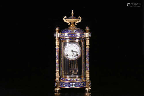 AN OLD CLOISONNE CLOCK