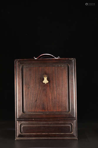 17-19TH CENTURY, A ROSEWOOD BOOK BOX, QING DYNASTY