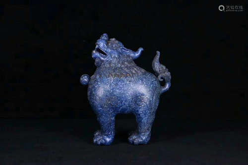 18-19TH CENTURY, A BEAST DESIGN LAPIS LAZULI BURNER FURNACE, LATE QING DYNASTY