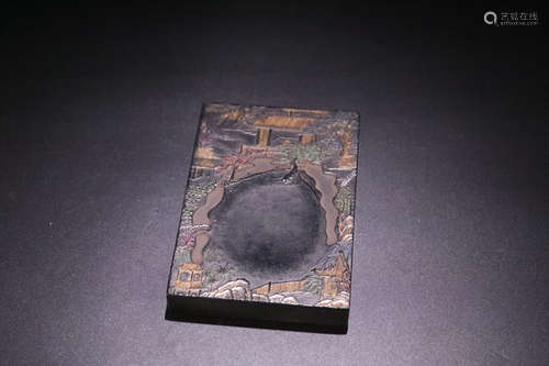 17-19TH CENTURY, A STORY DESIGN INKSTONE, QING DYNASTY