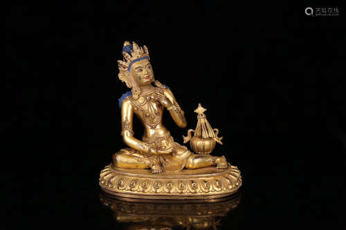 14-16TH CENTURY, A GILT BRONZE TIBETAN BUDDHISM STATUE, MING DYNASTY