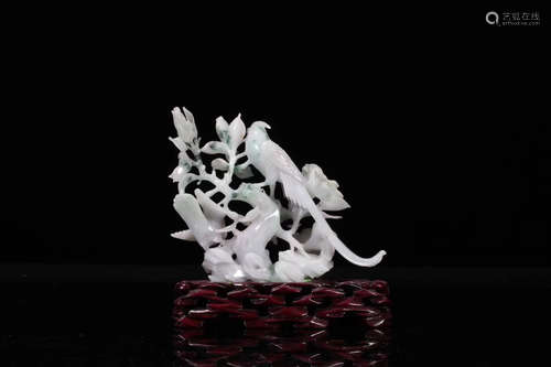 A BIRD DESIGN HETIAN JADE CARVING ORNAMENT