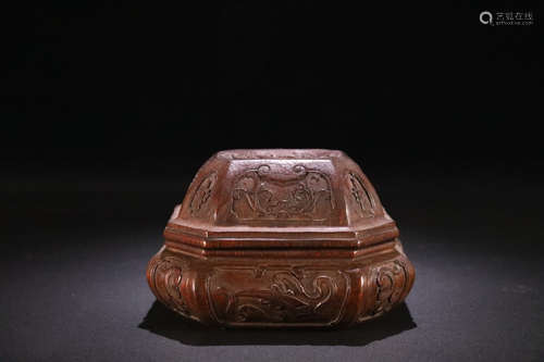 18-19TH CENTURY, AN OLD  FLORAL PATTERN BAMBOO BOX, LATE QING DYNASTY