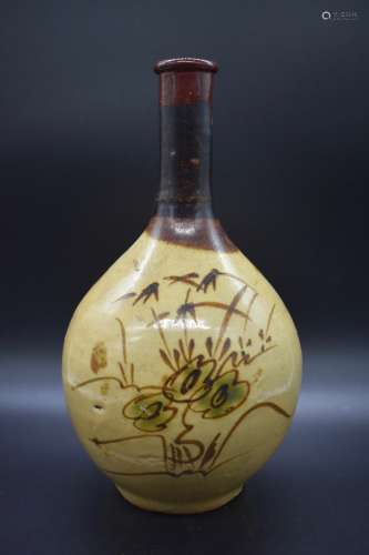 A Japanese slender bottle neck vase- 19th century