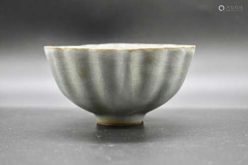 A Chinese lobed longquan celadon bowl- Song dynasty, 12th century or later