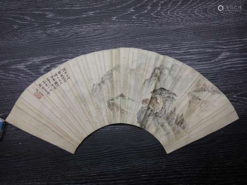 吳熙曾-山水 紙本 扇片