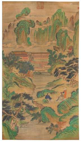 Atrributed to Qiu Ying, (1494-1552), Figures in the