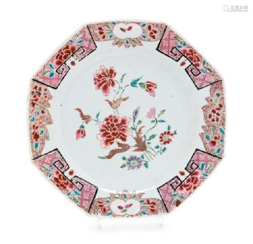 * A Chinese Export Famille Rose Porcelain Octagonal