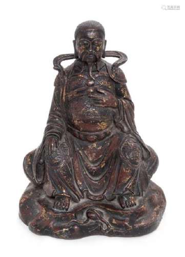 A Gilt Lacquered Bronze Figure of a Daoist Immortal,