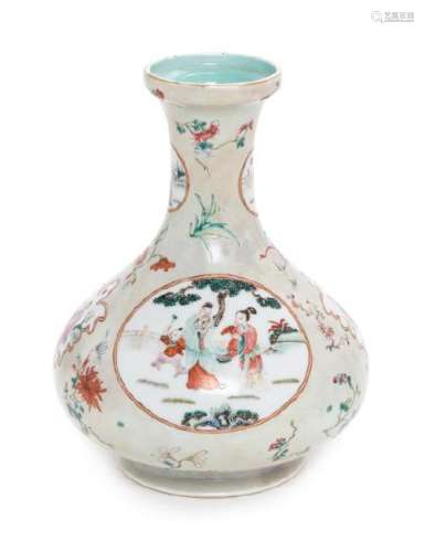 * A Famille Rose Porcelain Vase, Biqiping Height 8