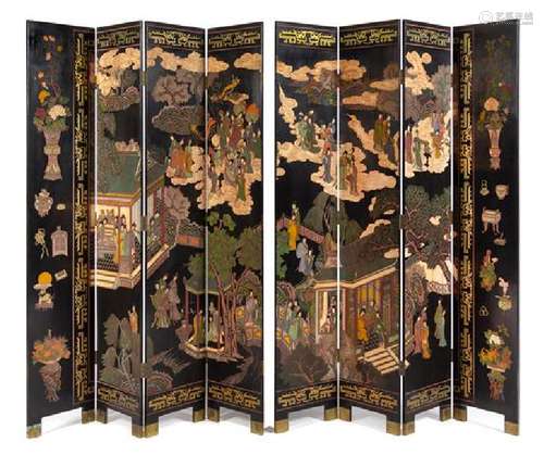 * A Large Coromandel Floor Screen Height of each panel