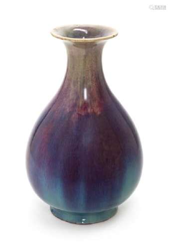 A Flambe Glazed Porcelain Vase, Yuhuchunping Height 11