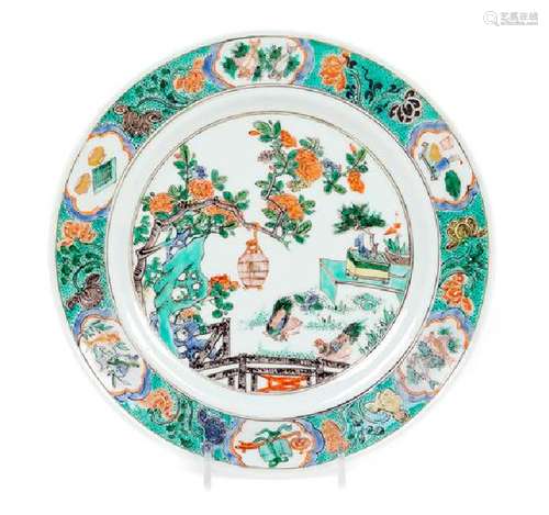 * A Famille Verte Porcelain Plate Diameter 8 7/8