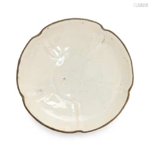 A Ding- Type White Glazed Porcelain Floriform Plate