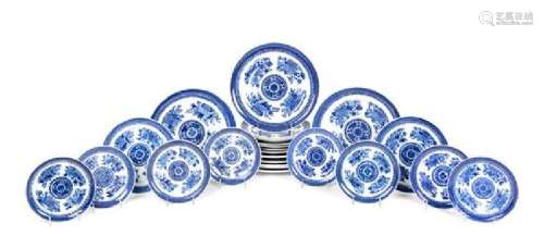 * A Set of Twenty-Four Chinese Export Blue and White