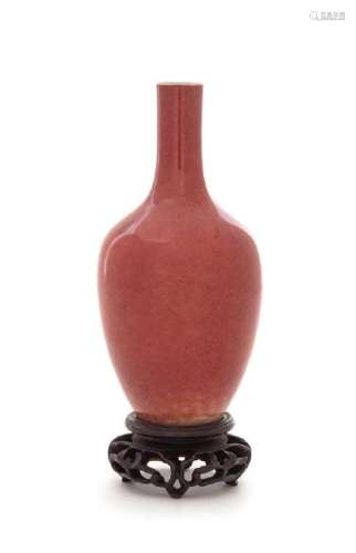 * A Sang-de-Boeuf Glazed Porcelain Vase Height 5 1/4