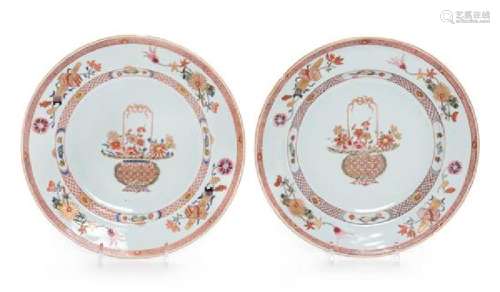 * A Pair of Chinese Export Famille Rose Porcelain