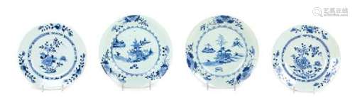 * Two Pairs of Chinese Export Blue and White Porcelain