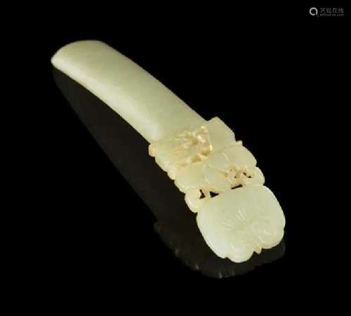 A Pale Celadon Hairpin, Bianzan Length 4 1/4 inches.