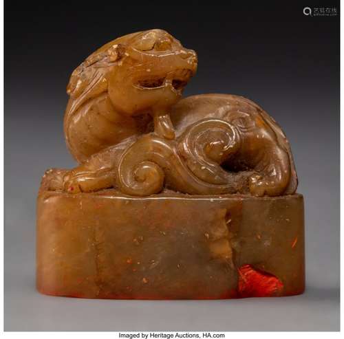 78353: A Chinese Carved Hardstone 'Yuan Yang Qi Zhi Zha