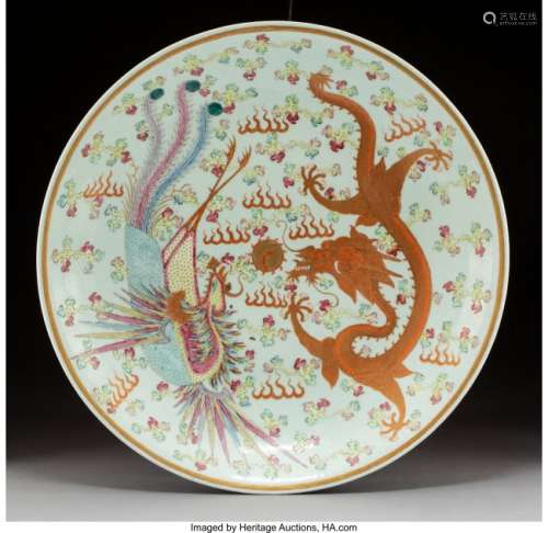 78194: A Chinese Famille Rose Enameled Porcelain Dragon