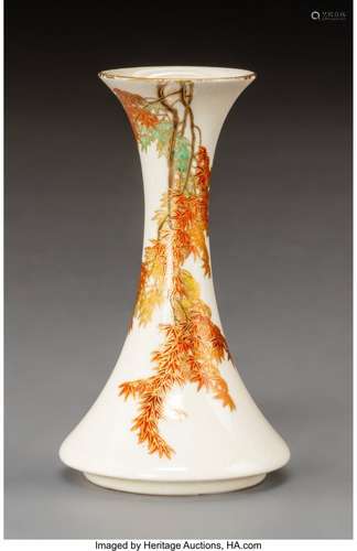 78385: A Yabu Meizan Satsuma Earthenware Vase with Mapl