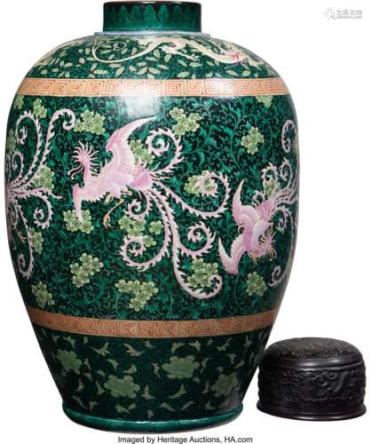 78187: A Large Enameled Porcelain 'Dragon' Jar in the C