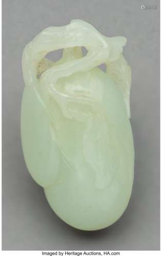 78057: A Chinese Jade Melon Carving, Qing Dynasty 2 x 1