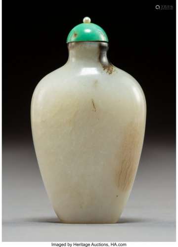 78033: A Chinese White Jade Snuff Bottle, Qing Dynasty