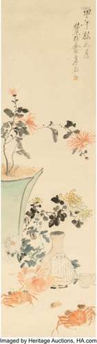 78335: Attributed to Xu Gu (Chinese, 1824-1896) Chrysan