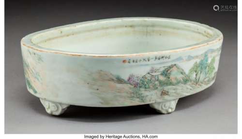 78198: A Chinese Qianjiang Enameled Porcelain Footed Pl