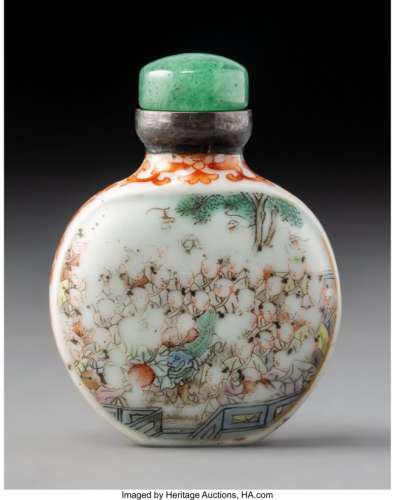 78002: A Chinese Enameled Porcelain Snuff Bottle, Qing