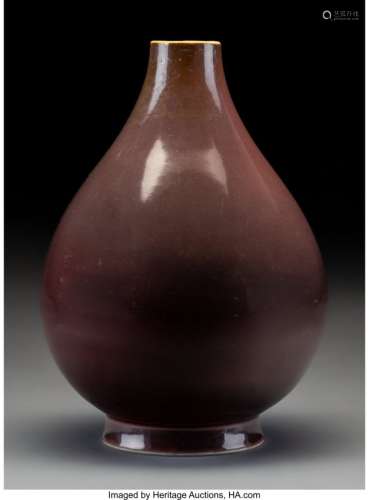 78171: A Chinese Oxblood Glazed Porcelain Vase, Qing Dy