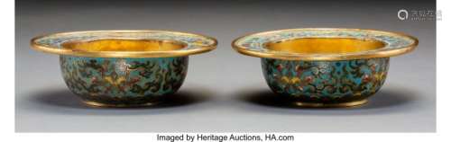 78229: A Pair of Chinese Cloisonné Enameled and