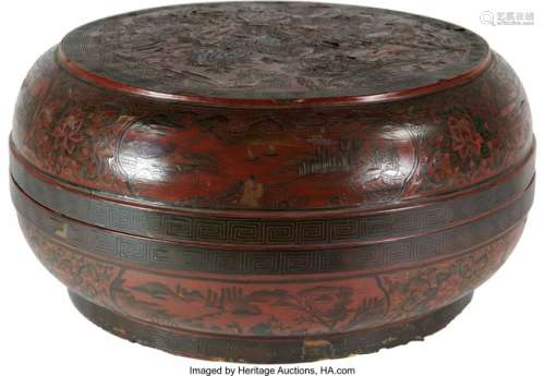 78254: A Large Chinese Tixi Lacquer Box and Cover, earl