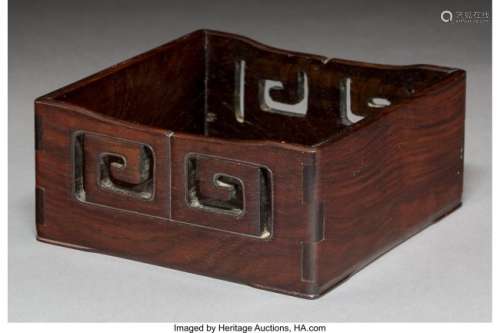 78261: A Chinese Carved Hardwood Scholar's Tray 3-1/8 x