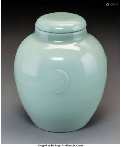 78165: A Chinese Celadon Glazed Porcelain Jar and Cover
